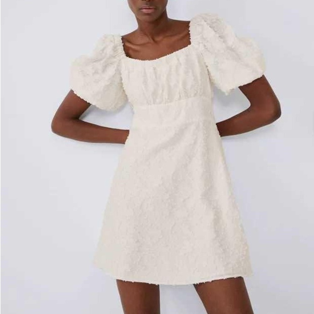 Zara Puff Sleeve Mini Dress